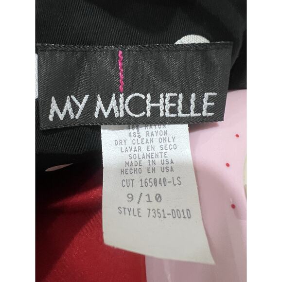 vintage My Michelle Black & White‎ Polka Dot Dress Fitted Career Cocktail - Picture 4 of 8